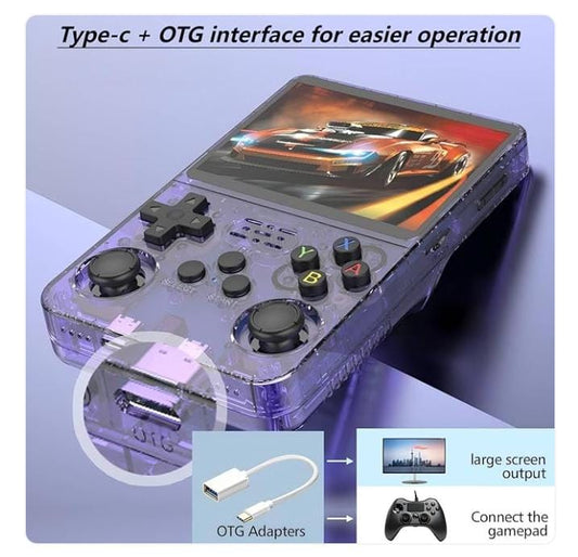 "Portable Retro Game Console – Built-in Games, HD Display, Dual Joystick Fun!"
