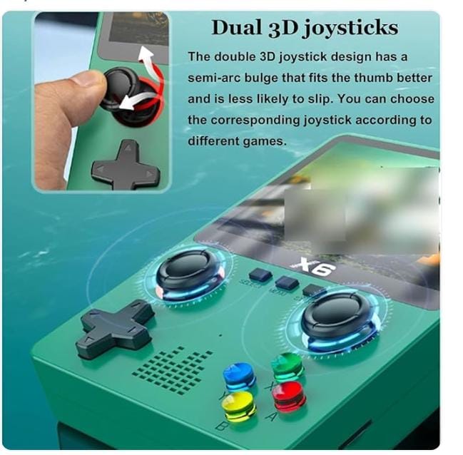 "Portable Retro Game Console – Built-in Games, HD Display, Dual Joystick Fun!"